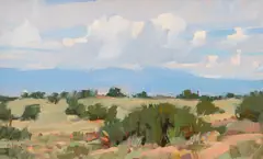 Irby Graves Brown, Western Landscape, Oil on Canvasboard