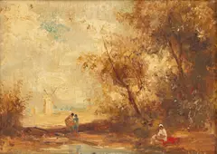 Van Ruiz, Landscape, circa 1960, Oil on Canvas