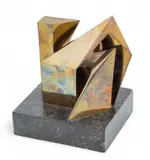Károly Veress, Abstract, Bronze Sculpture on Marble Base