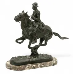 Trooper of the Plains by Frederic Remington, Bronze Sculpture, sold Oct 2025