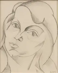 André Lhote, Portrait De Femme (Cubist), circa 1940, Graphite on Paper