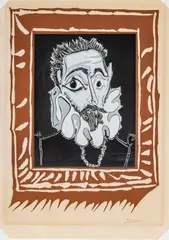 Pablo Picasso, L'homme À La Fraise, 1962, Linocut in Colors, on Arches Paper