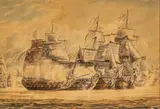 Thomas Buttersworth, Battle of Cape St. Vincent, 1797, Ink And Gouache on Paper