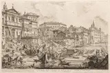 Francesco Piranesi, Vedutta Del Porto Di Ripetta, Etching on Watermarked Laid Paper