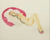Alberto Vargas, Female Nude with Pink Heels, Watercolor, Gouache And Pastel on Illustration Board, Ca. 1960s