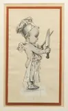 J. C. Leyendecker, Study for Thanksgiving Cherub Sharpening Knife, circa 1909, Watercolor And Gouache on Paper