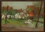 Francis Peter Paulus, Wash Day, Belgium., 1910-1915, Pastel And Gouache on Paper