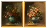 Jean Boucher, Floral Bouquets, Oils on Canvas