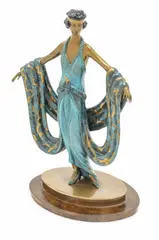 Gala by Erté, 1980, Cold Painted And Partial Gilt Bronze Sculpture, sold Sep 2025