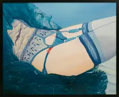 Sabine Kassik, Blue Lingerie, Oil on Canvas
