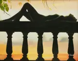 Sabine Kassik, Recline Female Nude, Oil on Canvas