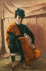 Philippe Alfieri, Portrait of a Clown, Oil on Canvas