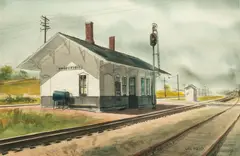 Gil Reid, Brookfield Junction Depot, WI, Watercolor on Paper