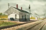 Gil Reid, Brookfield Junction Depot, WI, Watercolor on Paper