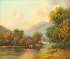 Paul Wesley Arndt, Hudson River Landscape, circa 1920-1930, Oil on Canvas