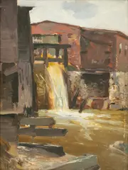 Mathias Alten, River Dam, 1913, Oil on Canvas