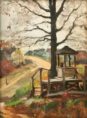 Mathias Alten, Old Well, 1913-1915, Oil on Artist Board