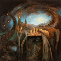 William J. Girard, Mythic Vision, 1990, Oil And Tempura on Board