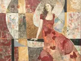 Francois Fressinier, ' W 39'' Frame Size: H 38', Giclee on Canvas Under the Umbrella