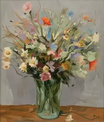 Marcel Dyf, Still Life of Flowers in a Vase, Oil on Canvas