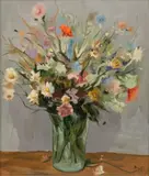 Marcel Dyf, Still Life of Flowers in a Vase, Oil on Canvas