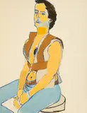 Alice Neel, Man in Harness, 1980, Lithograph in Colors on Wove Paper