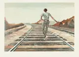 Ernie Barnes, Destination Unknown, 1979, Offset Lithograph in Colors on Wove Paper