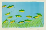 Walasse Ting, Busy Bodies Grasshoppers, 1981, Lithograph in Colors on Wove Paper