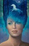 Alberto Pancorbo, White Horse (Blue Dream), Oil on Canvas