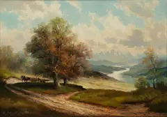 Helmut Stadelhofer, Logging, Oil on Canvas