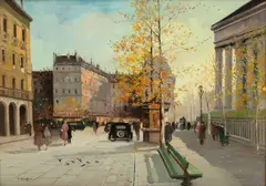 Constantine Kluge, Place De La Madeleine, Oil on Canvas