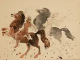 Arabian Horses by Reuven Rubin, Watercolor on Handmade Paper, sold Jul 2025