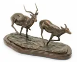 Robert Glen, Untitled, Bronze Sculpture, 1971, Two Impala