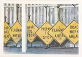 Larry Stark, Road Signs on Break, Photo Silkscreen on Canvas, Ca. 1970s