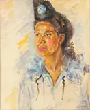 Yoshiya Takaoka, Untitled, Oil on Canvas, Portrait of a Woman