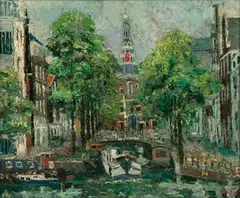 John Calvin, Untitled, Oil on Canvas View of the Zuiderkerk, Amsterdam