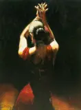 Fabian Perez, Flamenco Dancer, circa 2003, Hand Embellished Giclee on Canvas