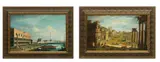 Antonio Joli, Camp Vaccino And the Doge's Palace, Two Oils on Canvas