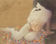 Robert Heindel, Mother And Child, Oil on Canvas Small Mural