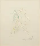 Salvador Dalí, Sommeil Innocente, from Le Paradis Terrestre, 1974, Drypoint Etching Printed in Colors on Lana Paper