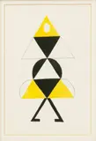 Sonia Delaunay, La Danseuse Jaune Pour L'Entracte Du Cœur À Gaz, 1969, Gouache Pochoir on Thick Velin Aussedat Paper