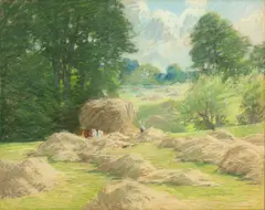 John Appleton Brown, Gathering Hay, Pastel on Paper, Ca. 1880s