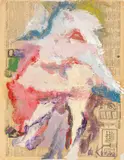Willem de Kooning, Abstract Composition, circa 1963, Oil on Newspaper Mounted on Linen