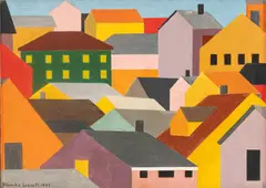 Blanche Lazzell, Composition II Rooftops, 1943, Oil on Board