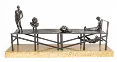 Michael Ayrton, Figures on a Jetty, circa 1954-55, Bronze Sculpture