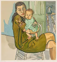 Mother And Child (Nancy And Olivia) by Alice Neel, 1982, Lithograph in Colors on Wove Paper, sold Jun 2025