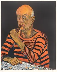Alice Neel, John (Man with Pipe), 1980, Lithograph in Colors on Wove Paper