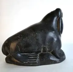 Abraham Pov, Walrus, Carved Stone Sculpture