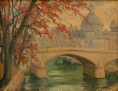 Frank C. Kirk, Untitled, Oil on Canvas Board, Parisian Cityscape