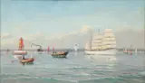 E. Gehrke, Harbor Approach, circa 1938, Oil on Board